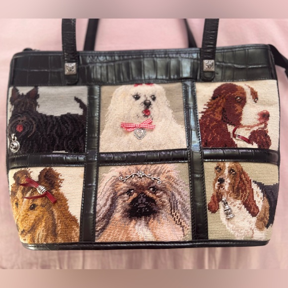 Brighton Dog Motif with Charms Handbag with Black Trim - Picture 2 of 9